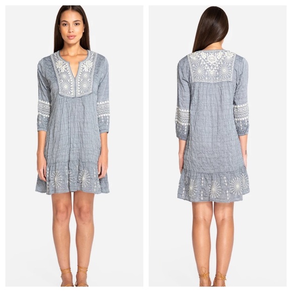 johnny was ciro boho dress Johnny Was Ciro boho dress in Chambray XS